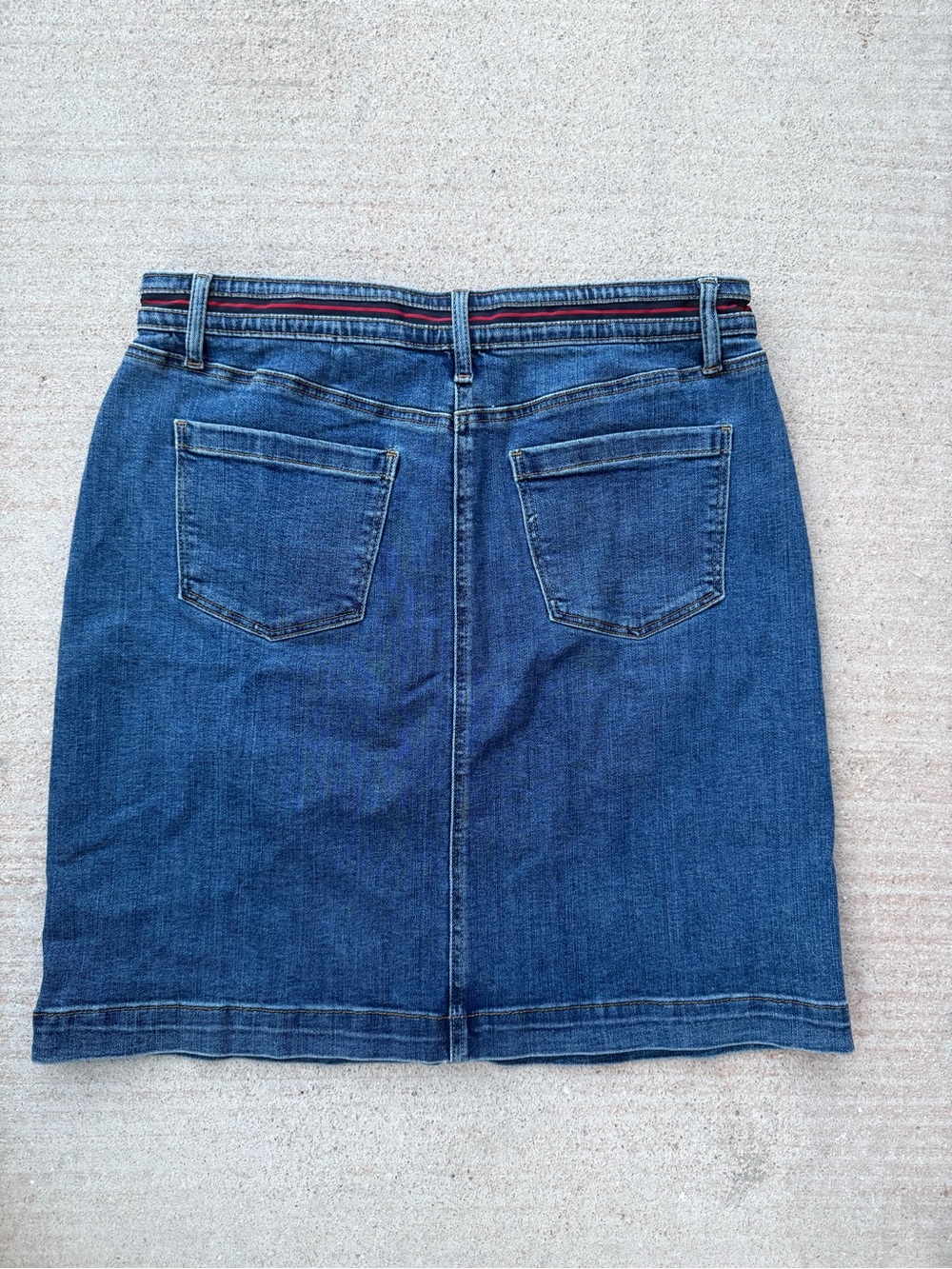 Talbots Dark Blue Denim Mini Skirt with Back Pockets